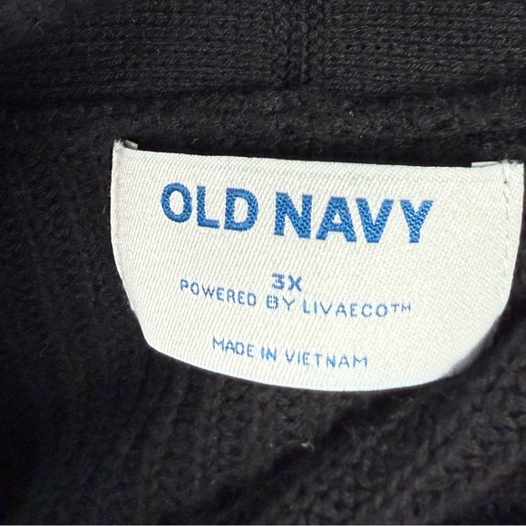 Old Navy Longline Open Front Sweater Plus 3X Black Cardigan Ribbed Cozy Pockets - Picture 8 of 9